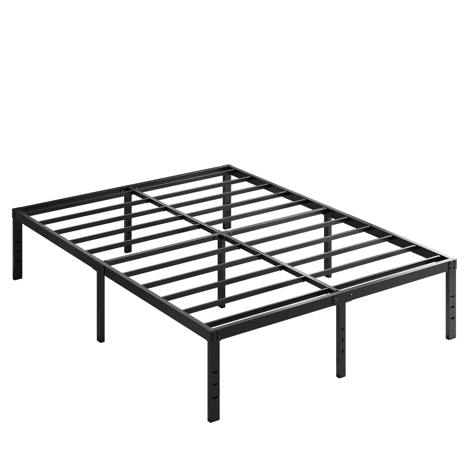 14 inches Queen Bed Frames No Box Spring Needed ,2500 lbs Heavy Duty Metal Platform Bed Frame with Storage Queen Size for Adult Black