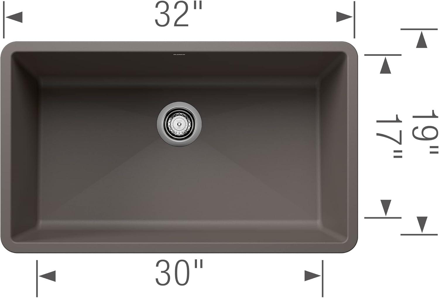 Precis SILGRANIT 32" L X 19" W Super Single Undermount Kitchen SInk