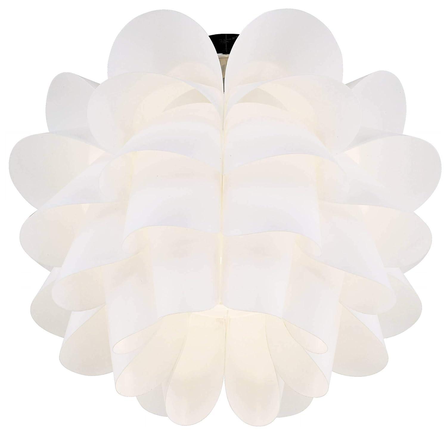 Possini Euro Design Modern Ceiling Light Semi Flush Mount Fixture 15 3/4" Wide White Flower for Bedroom Kitchen Living Room Hallway Bathroom House
