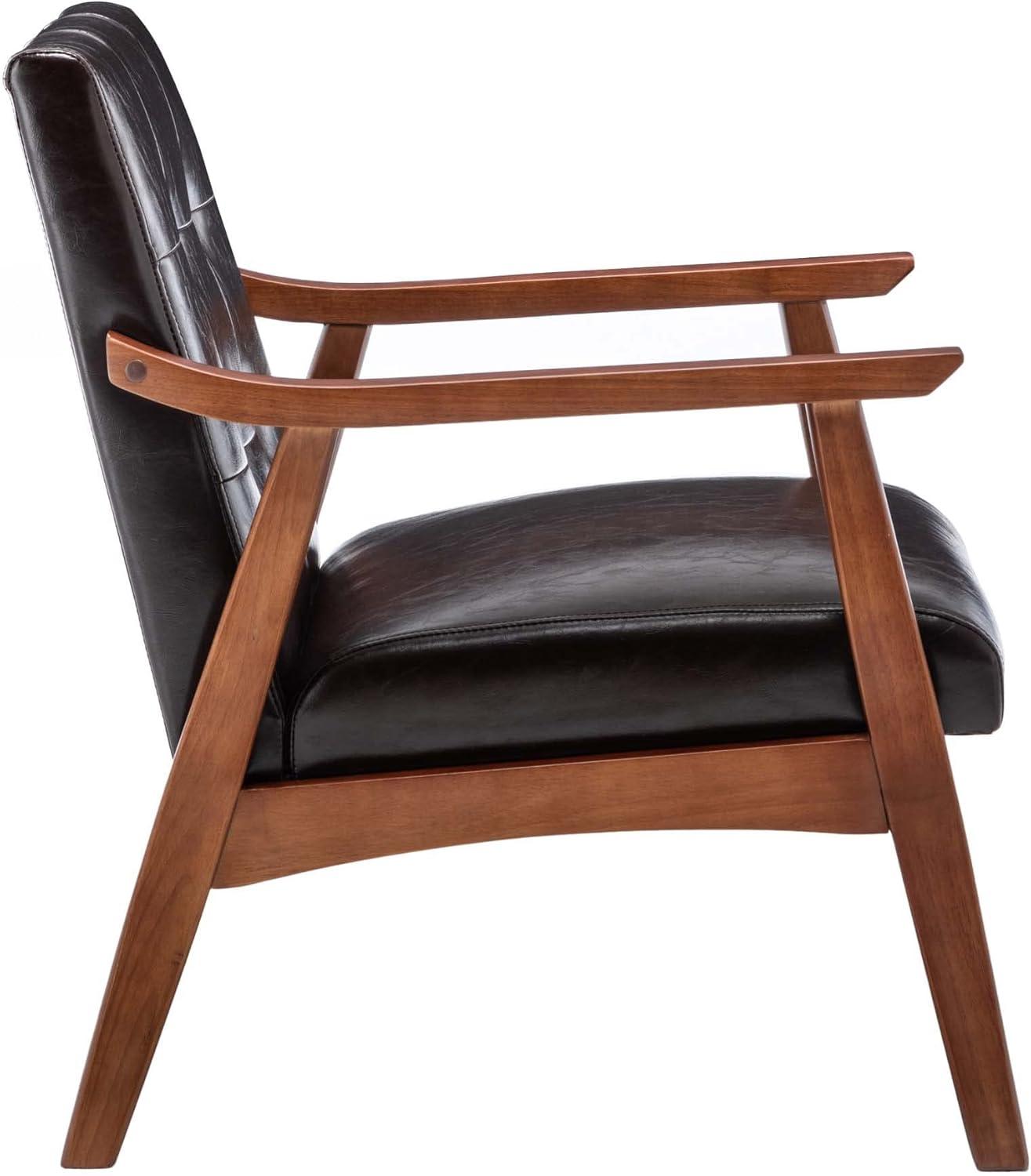 Convenience Concepts Take a Seat Natalie Accent Chair, Espresso Faux Leather/Espresso