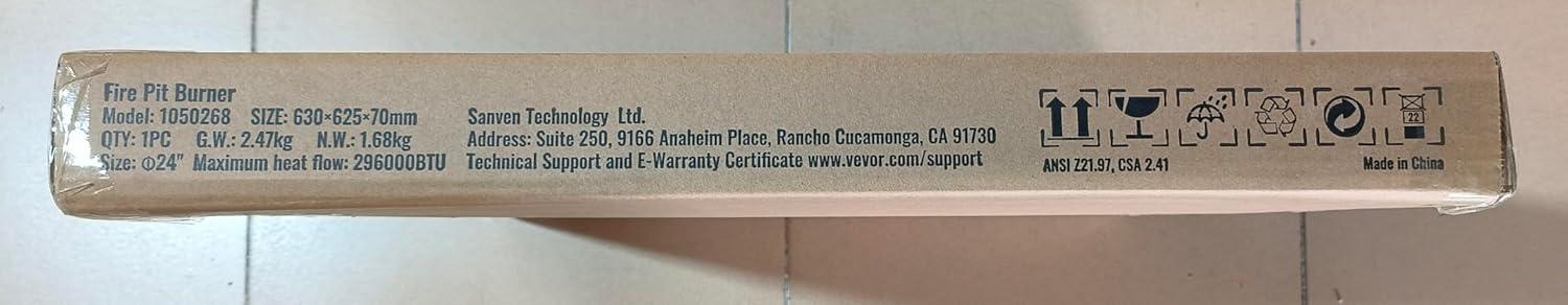 VEVOR 17.95'' x 6.02'' Rectangle Stainless Steel Fire Pit Accessory