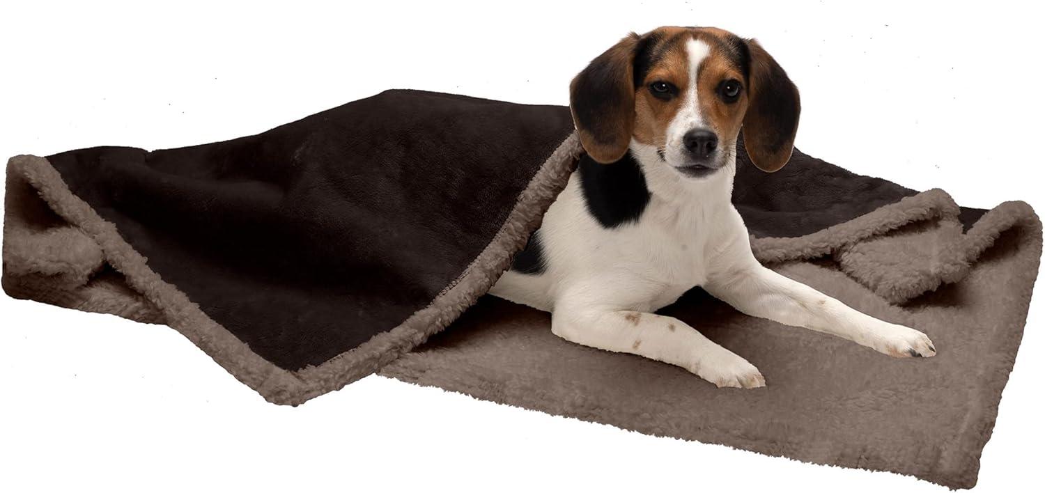 FurHaven Snuggly & Warm Soft-Edge Warming Waterproof Blanket