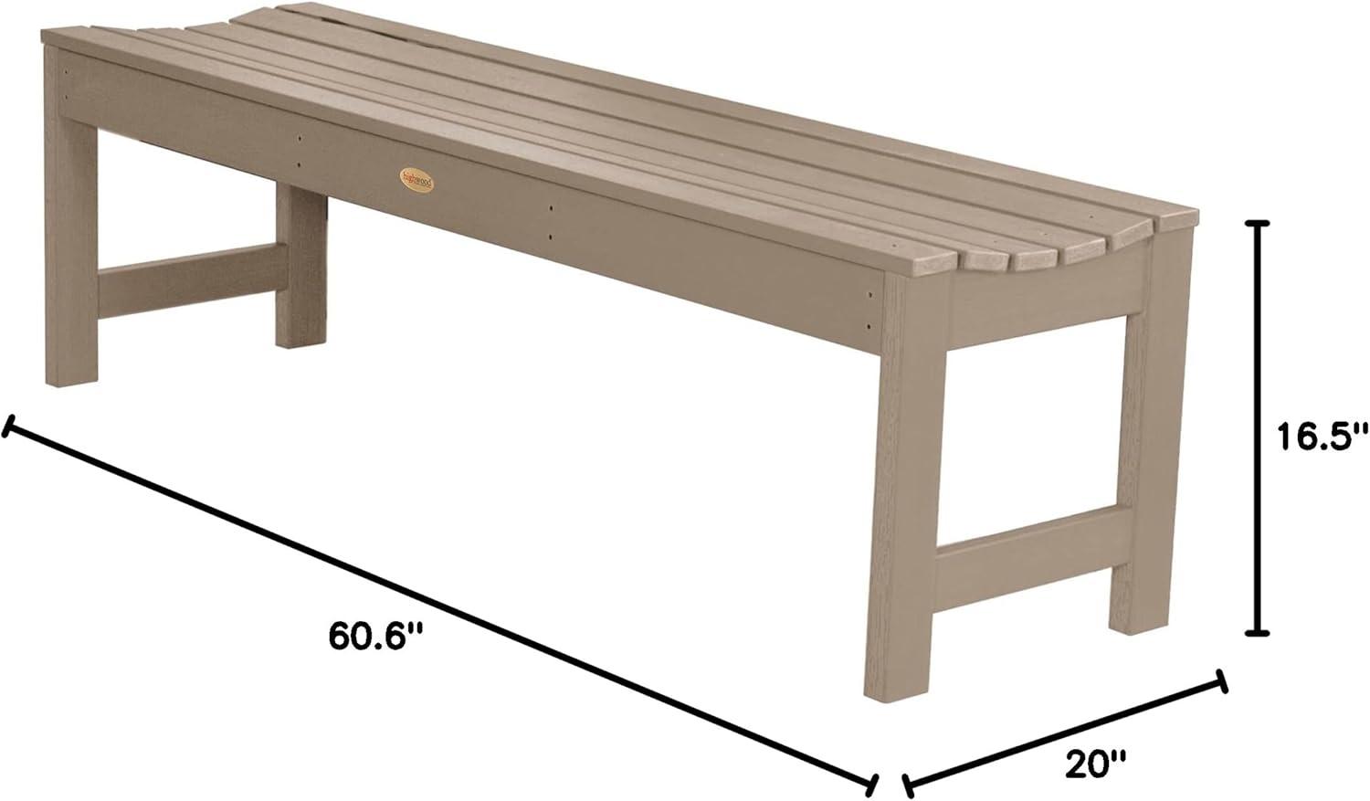 Woodland Brown 5ft Backless Poly Lumber Picnic Bench