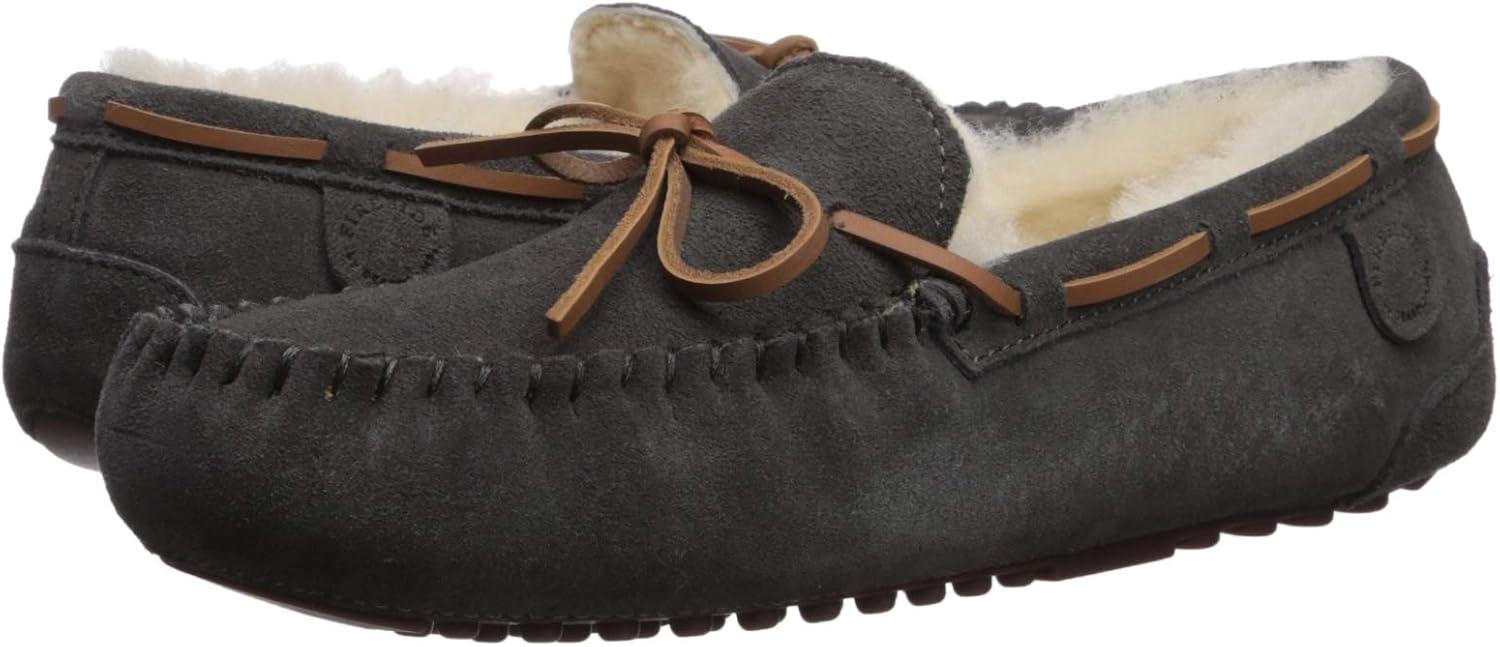 Fireside By Dearfoams Women's Victoria Genuine Shearling Moccasin with Tie