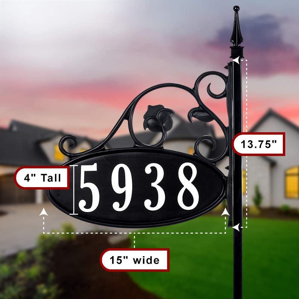 Address America USA HandCrafted, Double-Sided Boardwalk  Reflective Address Sign - 30" Post