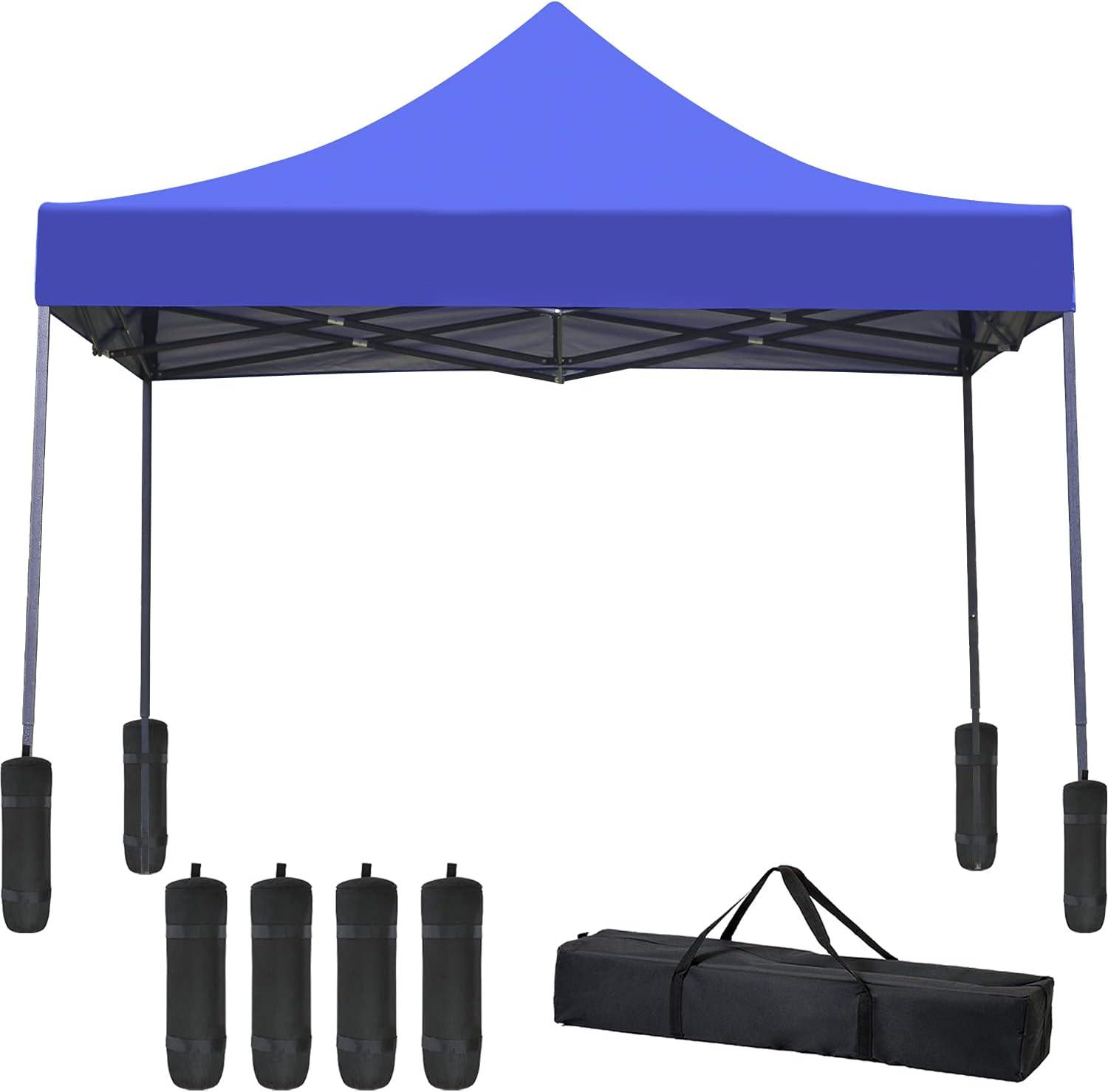 Blue 10x10 Waterproof Pop-Up Canopy Tent with Sand Bags