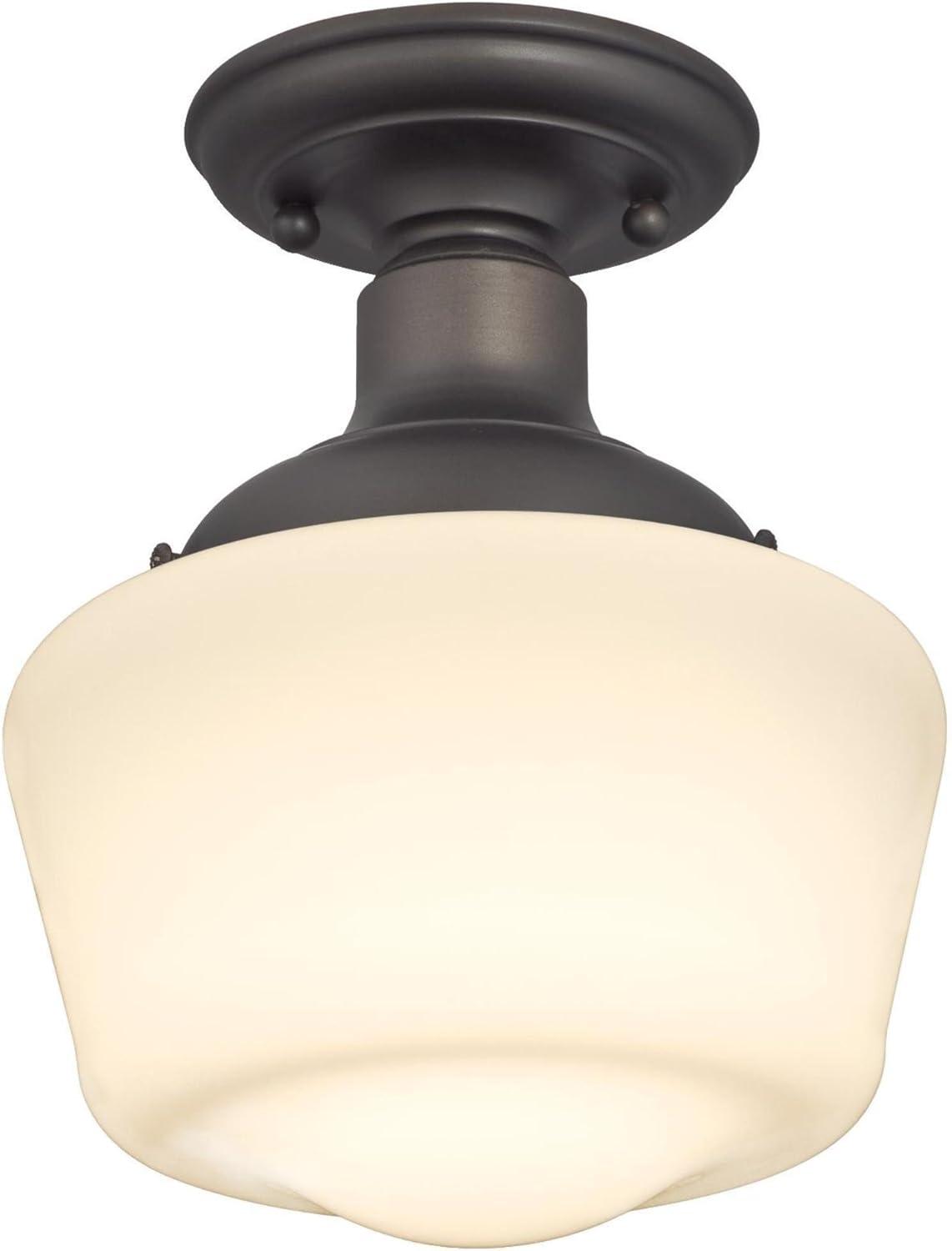 Scholar Brushed Nickel 9" Semi-Flush Mount Ceiling Light with Clear Glass