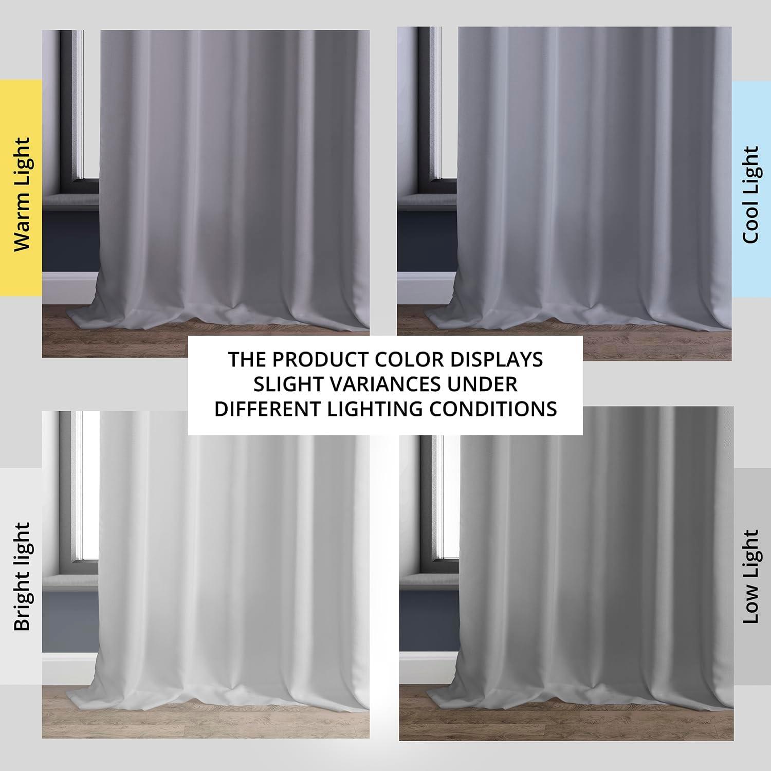 Half Price Drapes Dove White Faux Linen Room Darkening Curtains for Bedroom(1 Panel),50W X 120L