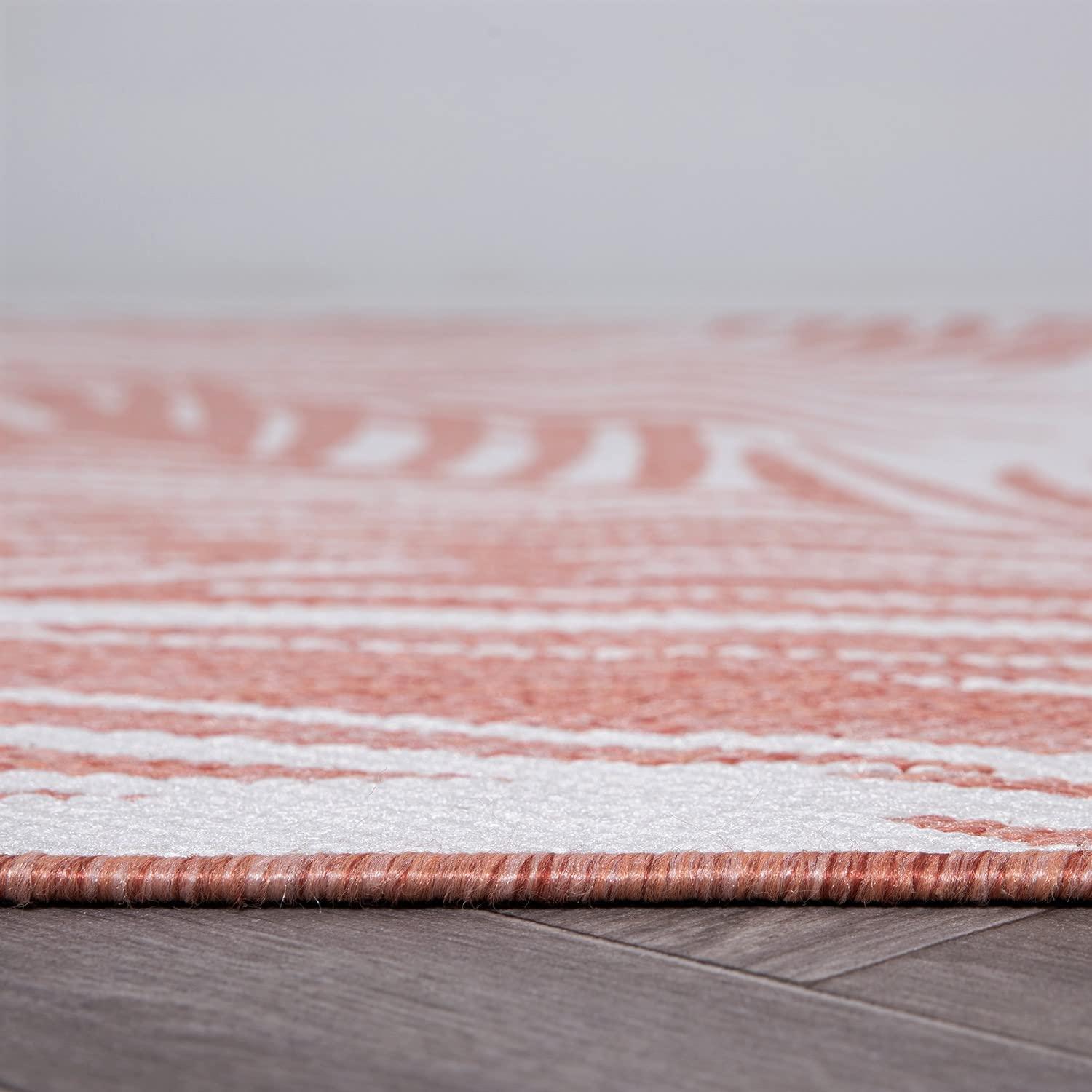World Rug Gallery Contemporary Distressed Leaves Textured Flat Weave Indoor/Outdoor Area Rug - TERRA 2'x3'