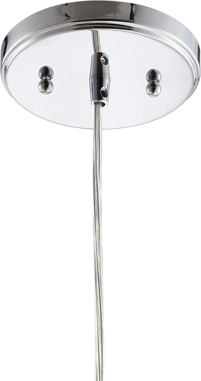 Ferano 9" Adjustable Metal/Glass LED Pendant, Chrome