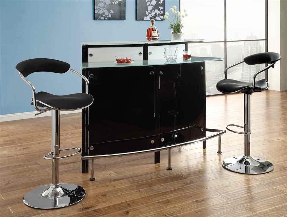 Coaster Company Contemporary Bar Table, Chrome/Black