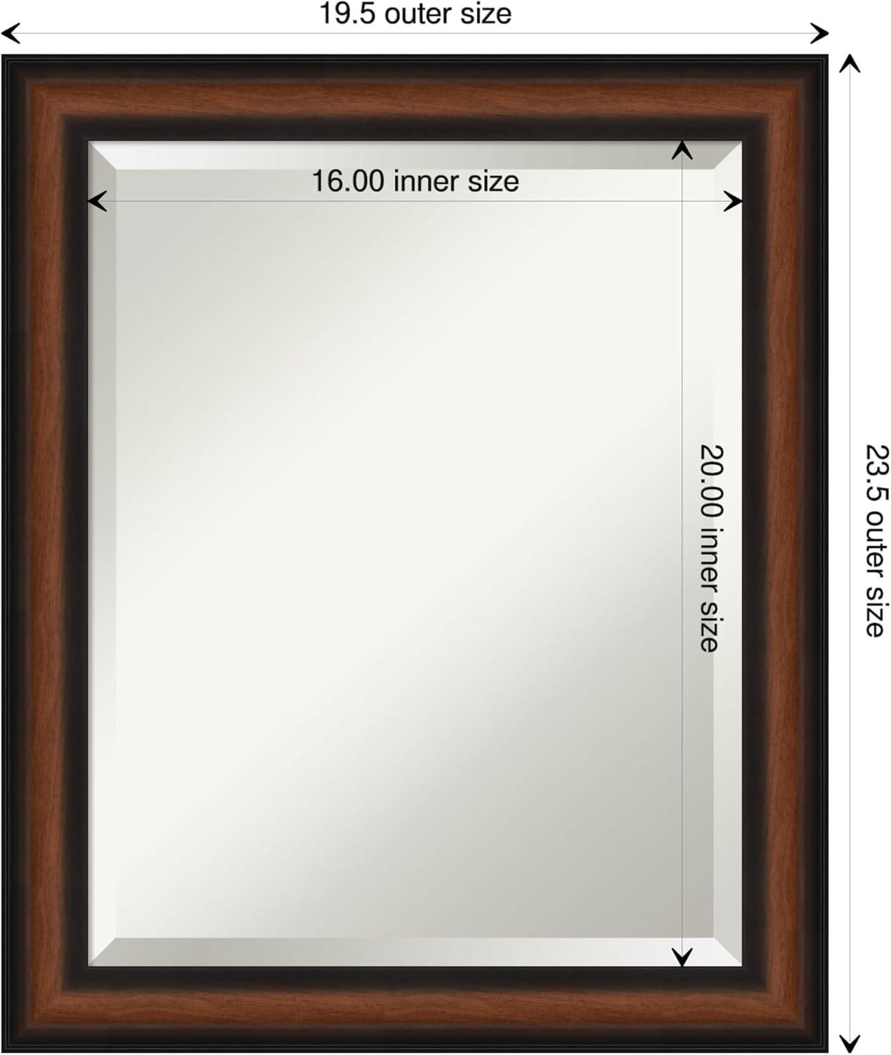 Yale Walnut Beveled Rectangular Wall Mirror