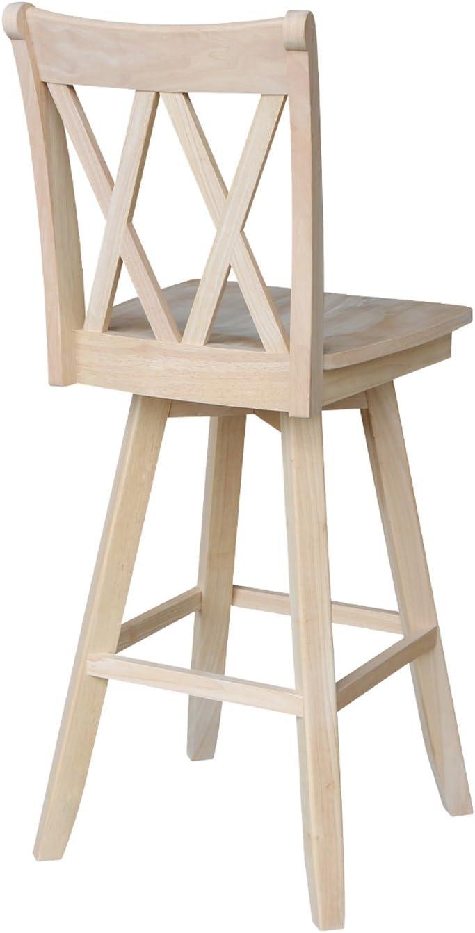 International Concepts Double  inchesX inches Back Bar Height Stool - With Swivel 30 inches Seat Height