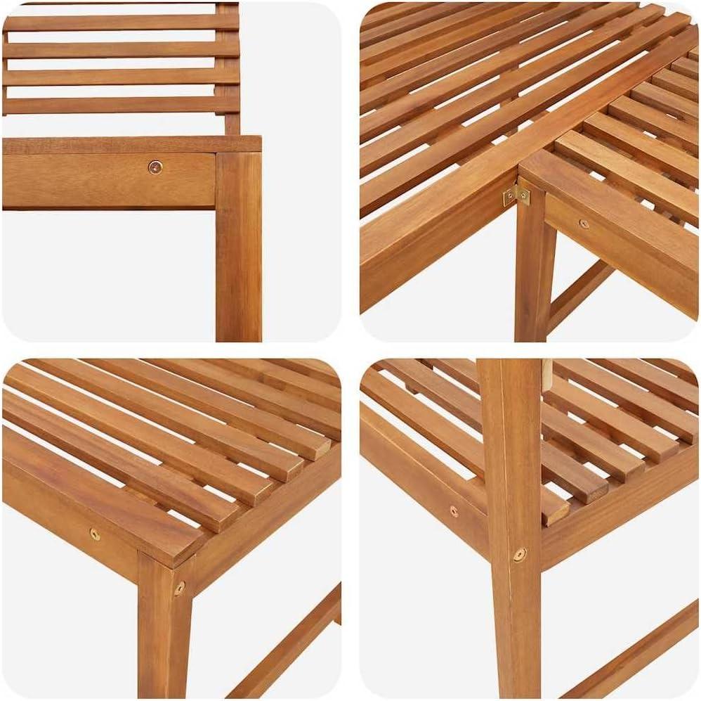 vidaXL Patio Corner Bench 55.1Inch Solid Acacia Wood