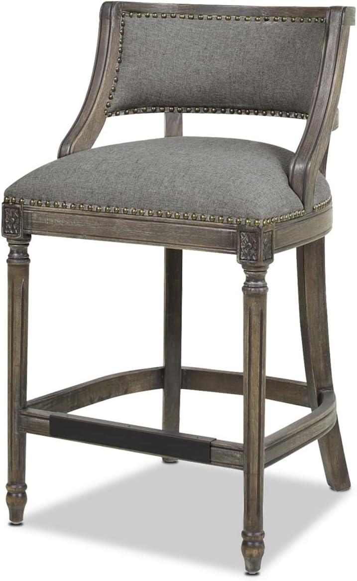 Jennifer Taylor Home Paris 26.5" Counter Bar Stool Dark Heathered Grey Linen