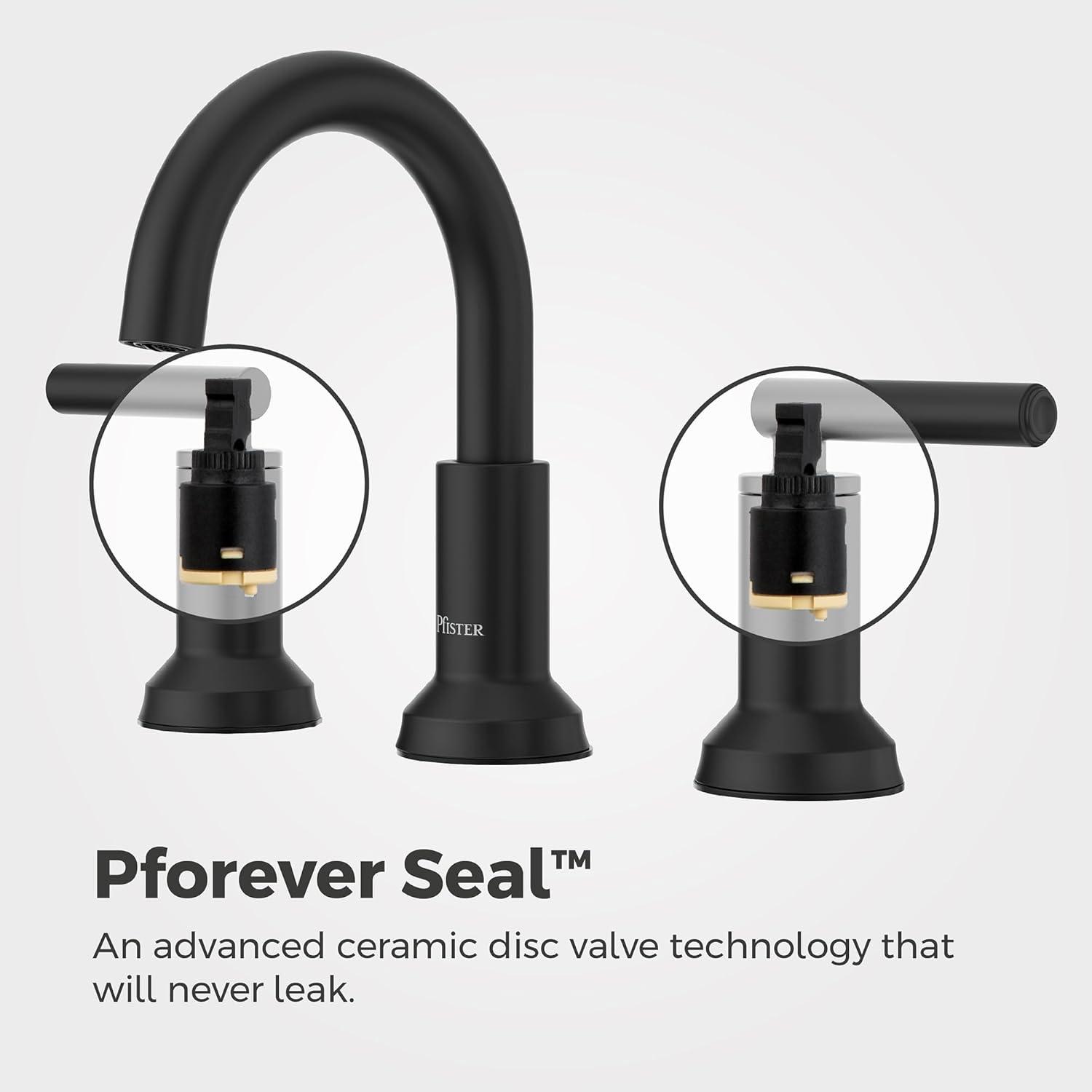 Capistrano Matte Black Widespread Bathroom Faucet with Drain Assembly