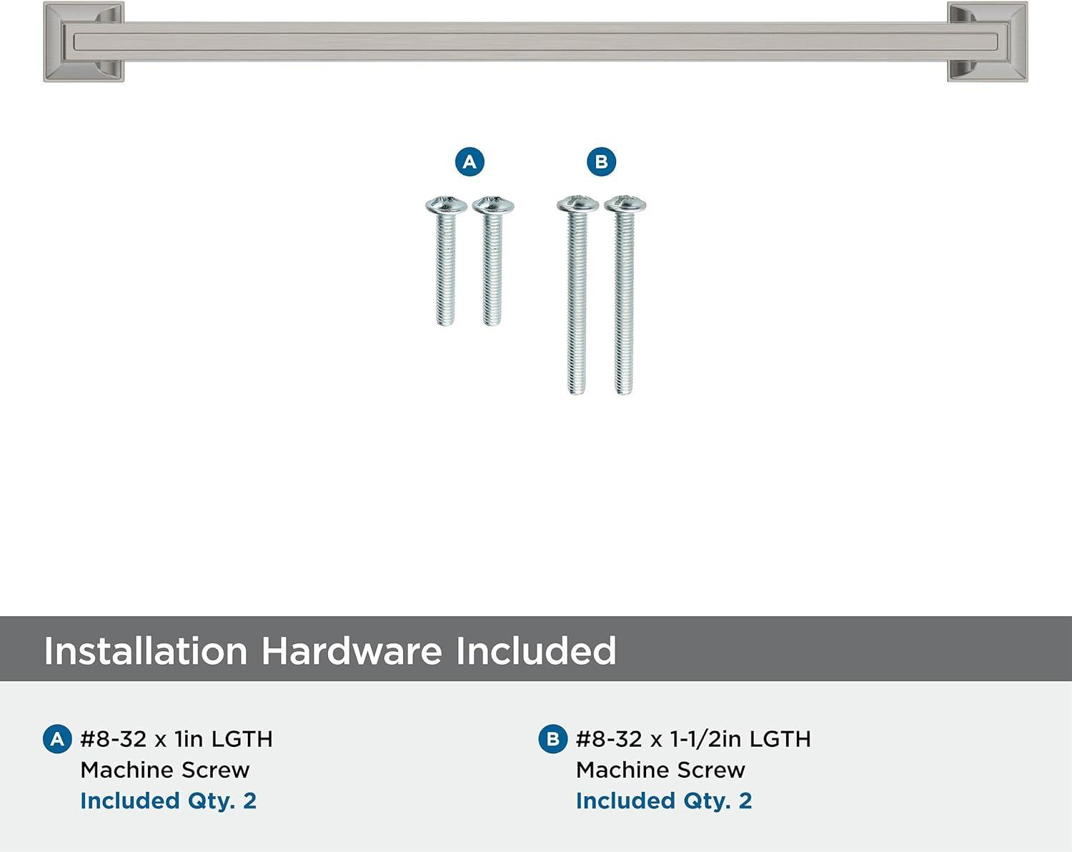 Amerock Mulholland 10-1/16 inch (256mm) Center-to-Center Satin Nickel Cabinet Pull