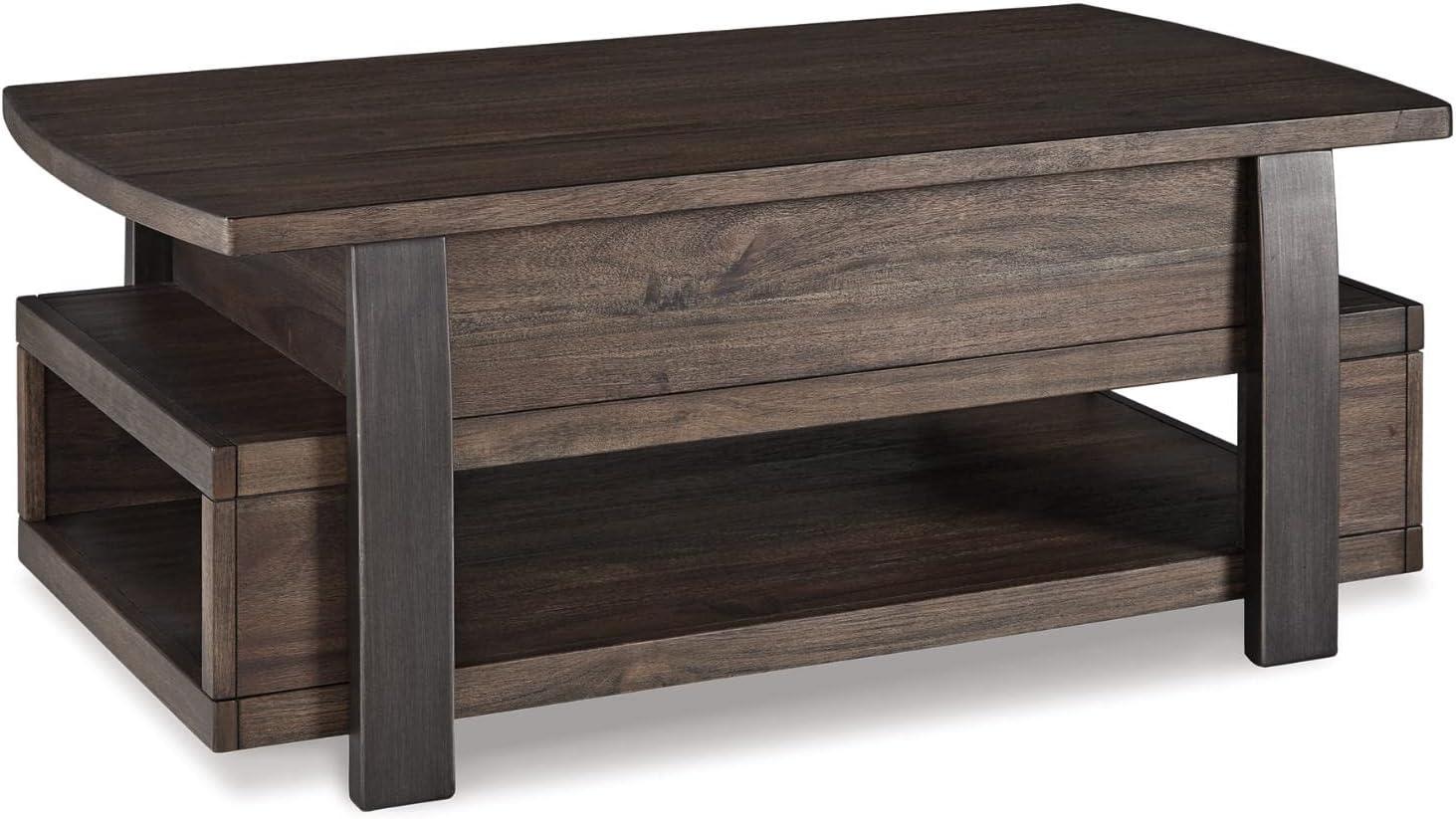 Vailbry Lift Top Cocktail Table Brown - Signature Design by Ashley: UPC 024052498875, Open Shelf, Faux Metal Legs