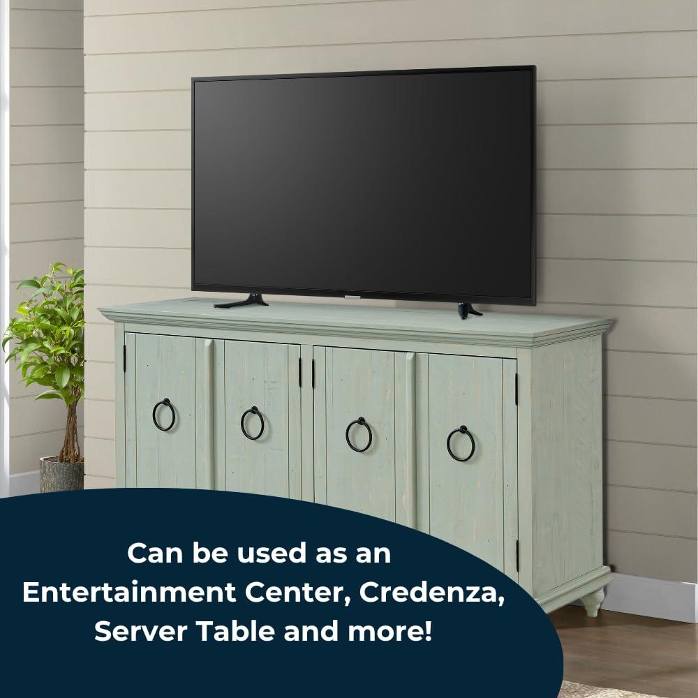 Martin Svensson Home Garden District Rustic Blue Solid Wood 65" TV Stand