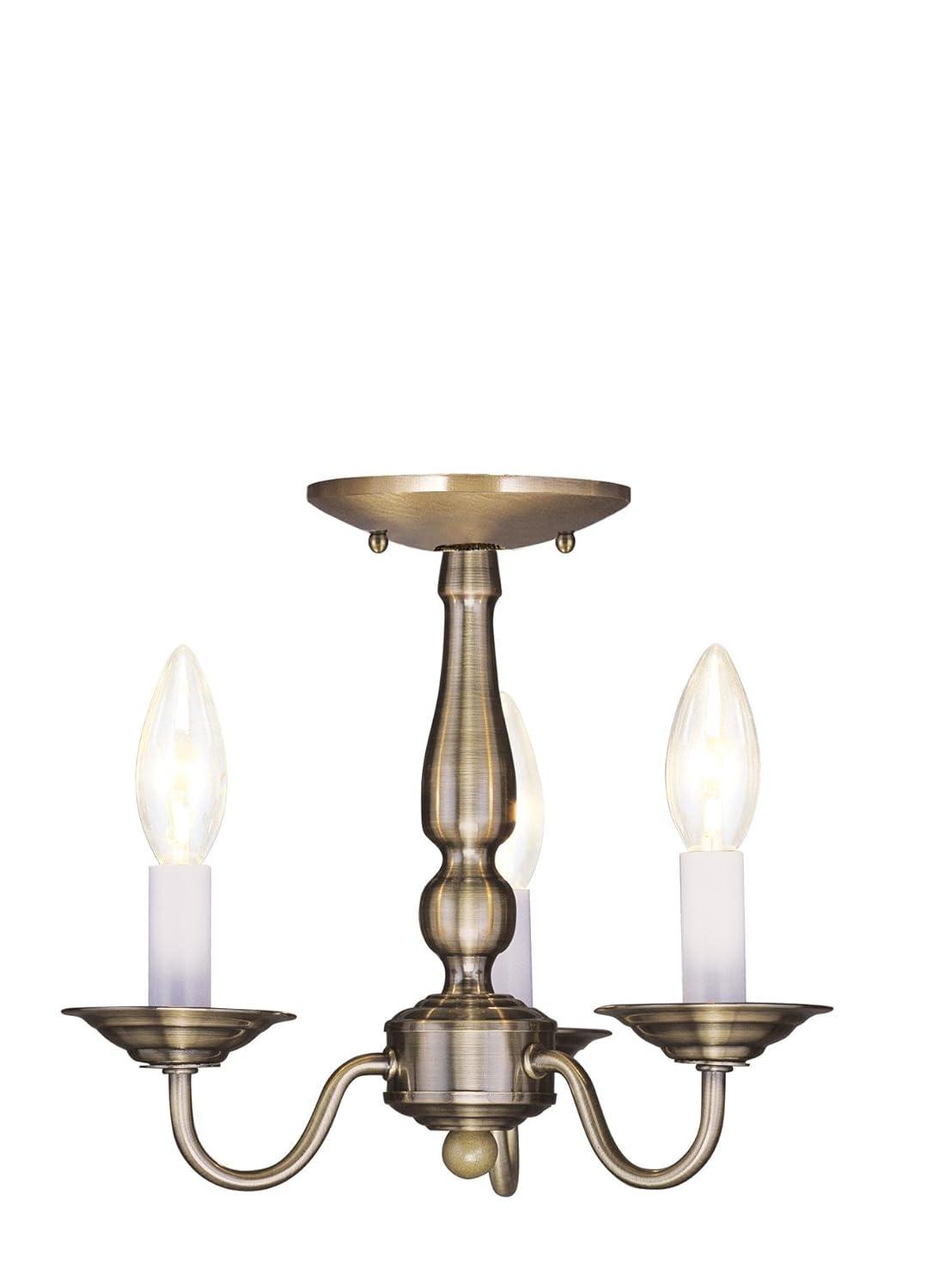 Livex Lighting Williamsburgh 3 - Light Chandelier in  Antique Brass