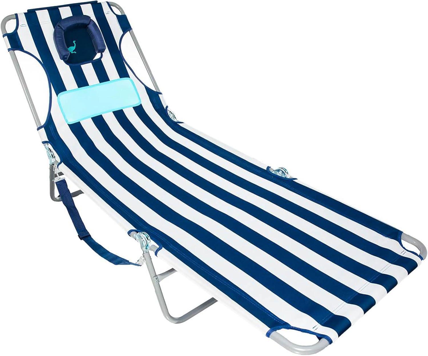 Ostrich Ostrich Chaise Lounge, Portable Facedown Beach Camping Pool Tanning Chair