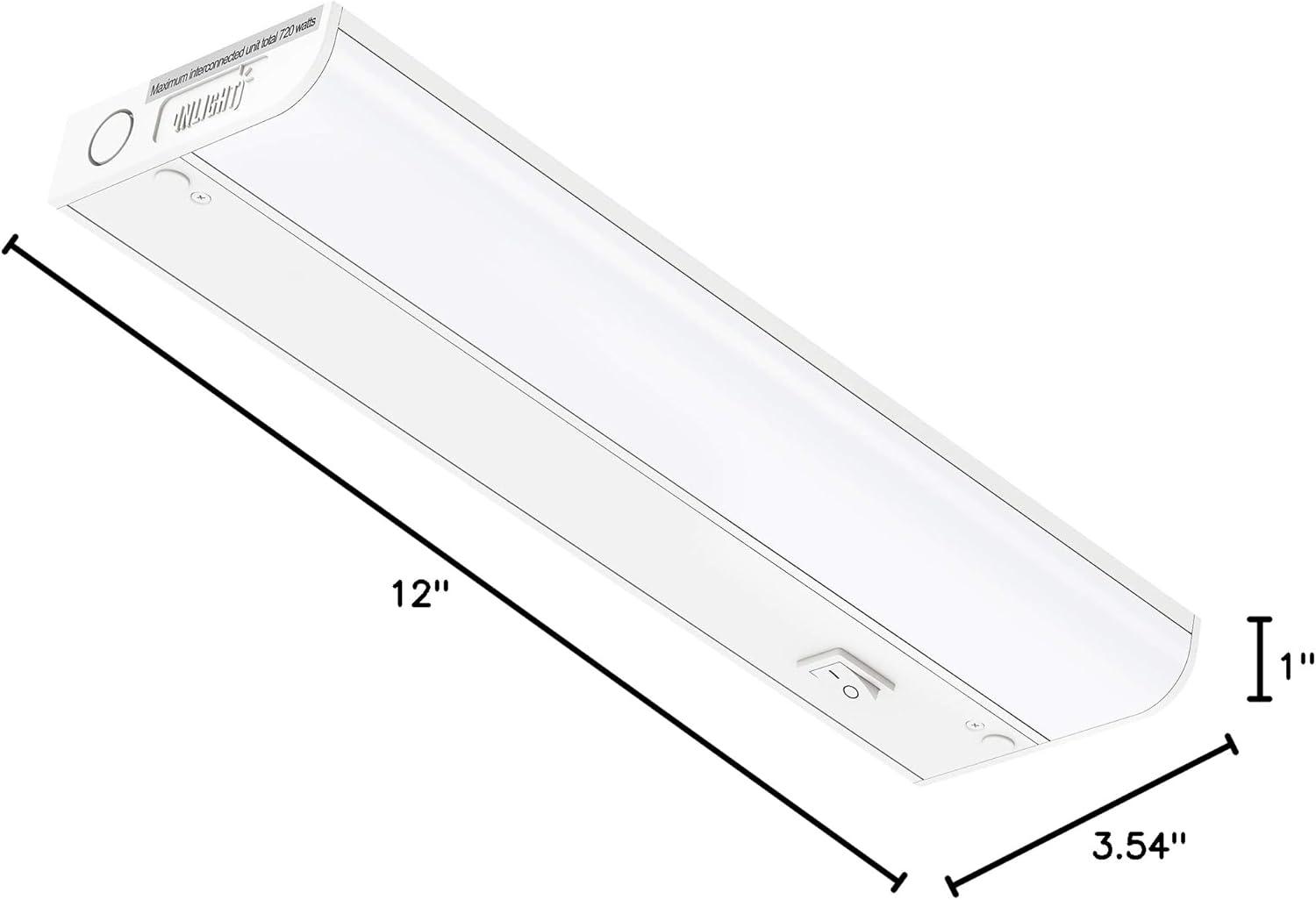 Inlight 3000K Dimmable Under Cabinet LED Lights, selectable 12/18/24/30 inches, Hardwired Only