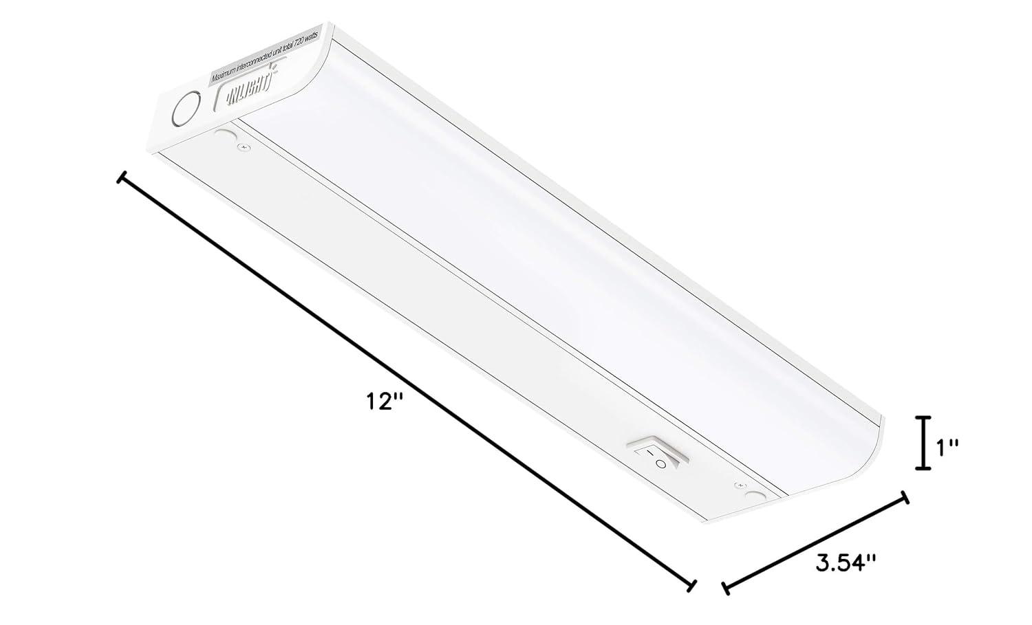 Inlight 3000K Dimmable Under Cabinet LED Lights, selectable 12/18/24/30 inches, Hardwired Only