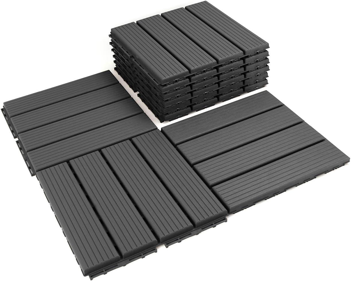 36.75'' L x 36.75'' W Plastic Interlocking Deck Tile