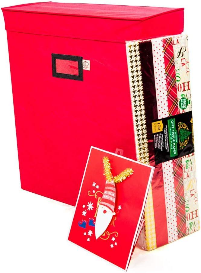 Red Fabric Gift Bag and Tissue Paper Storage Box