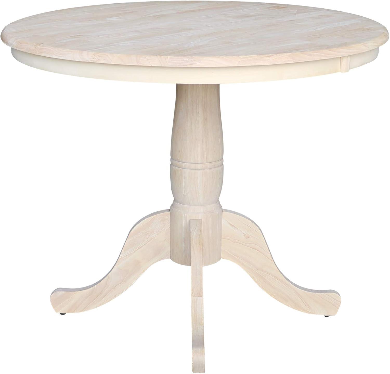 36" Round Top Pedestal Table Unfinished - International Concepts