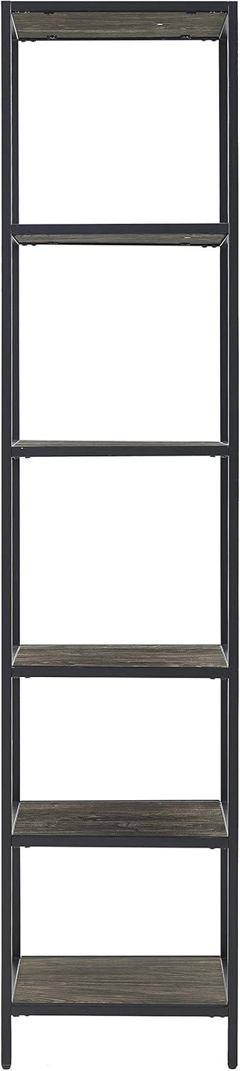 2pc 80.5" Jacobsen Etagere Set Brown Ash - Crosley: Industrial Storage, Steel Frame, Wood Veneer