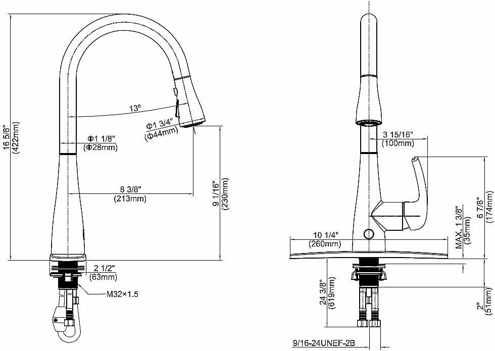 Brushed Nickel Single Handle Pull-Down Kitchen Faucet with Spray