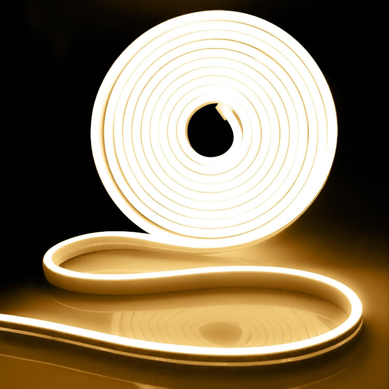 16.4ft White LED Neon Strip Lights for Indoor/Outdoor Use