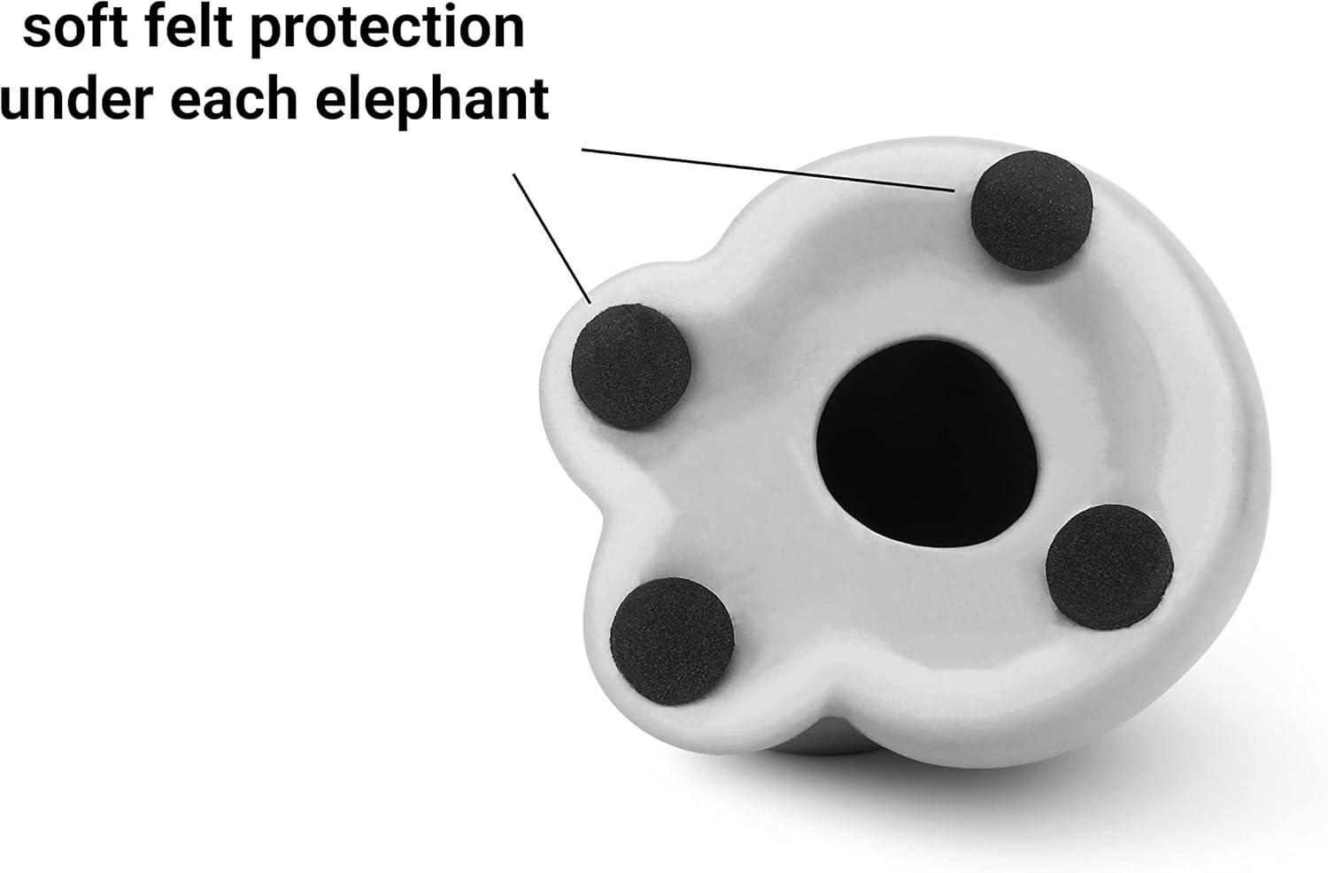 Loving Pair of Elephants in Black and White - Modern Ceramic Sculpture as a Set - Decoration Figure 10.2" high Ornament - Elephant Figurine