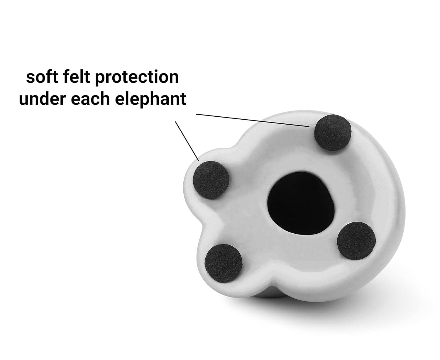 Loving Pair of Elephants in Black and White - Modern Ceramic Sculpture as a Set - Decoration Figure 10.2" high Ornament - Elephant Figurine