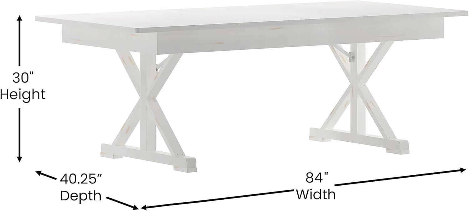 Taylor & Logan 84"x40" Hamish Rectangular Dining Table Brown: Seats Up to 8, Wood Frame, 1-Year Warranty