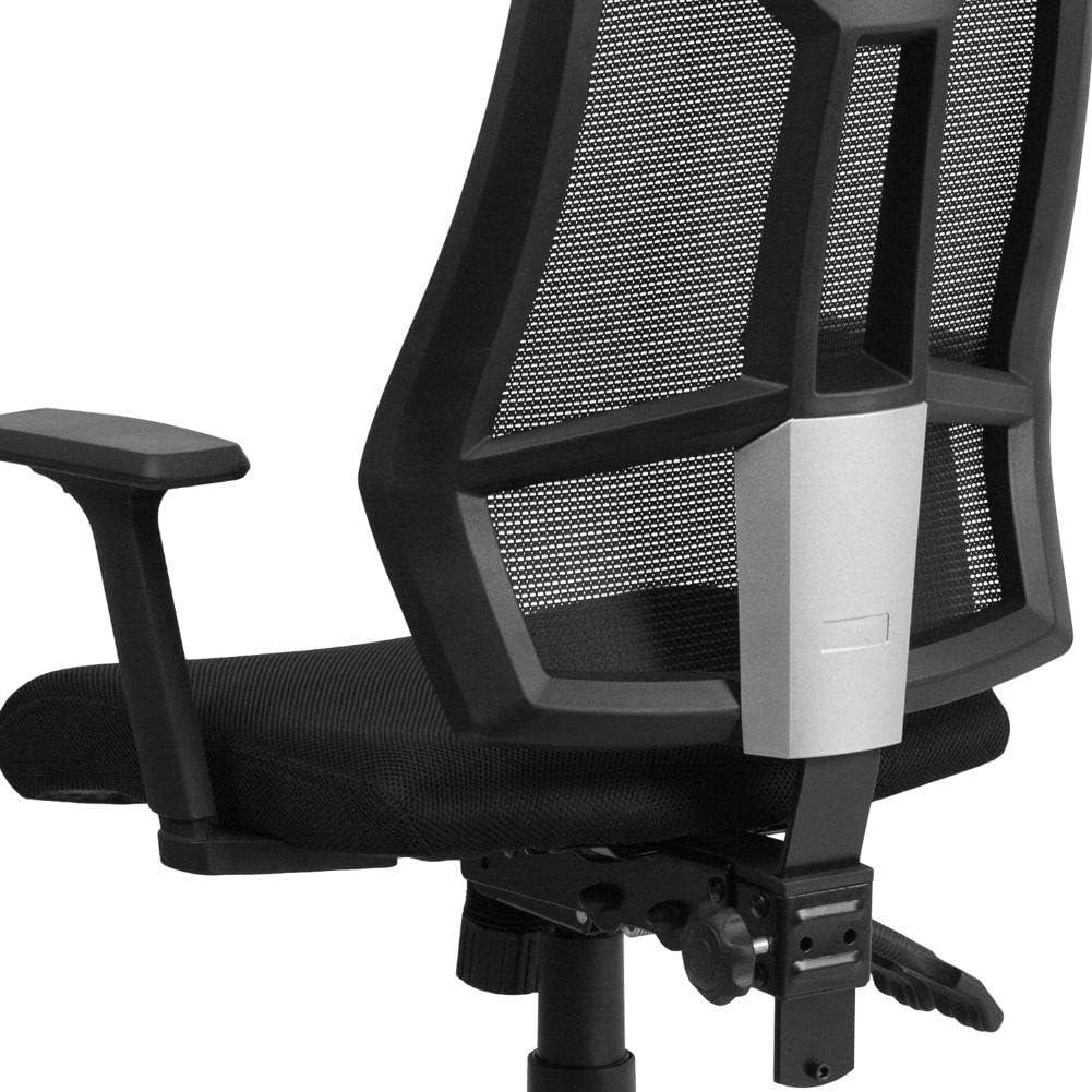 Flash Furniture High Back Black Mesh Multifunction Swivel Ergonomic Task Office Chair with Adjustable Arms