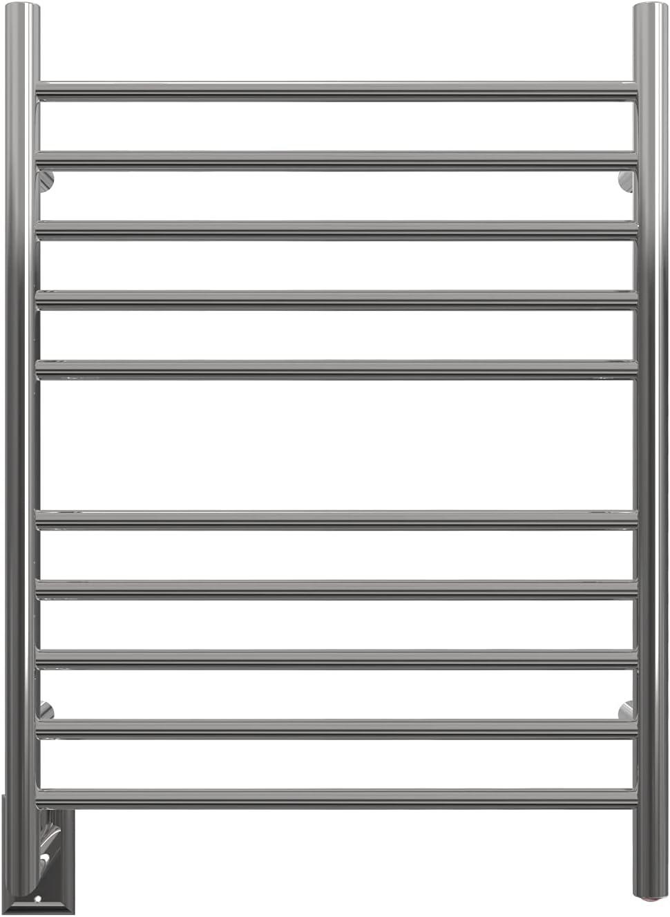 Left Electrical Radiant Straight Towel Warmer Hybrid Plugin/Hardwired