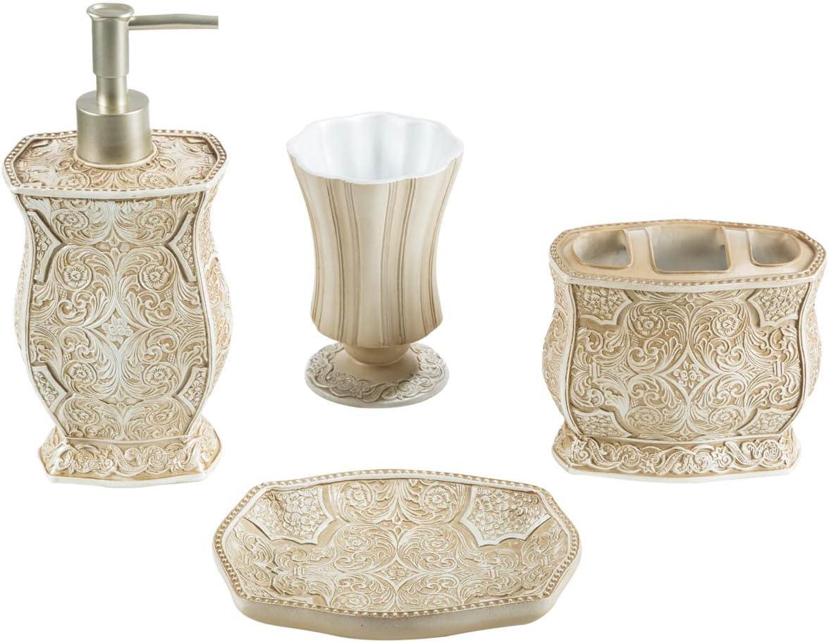 Creative Scents Beige Victoria Bathroom Accessories Set