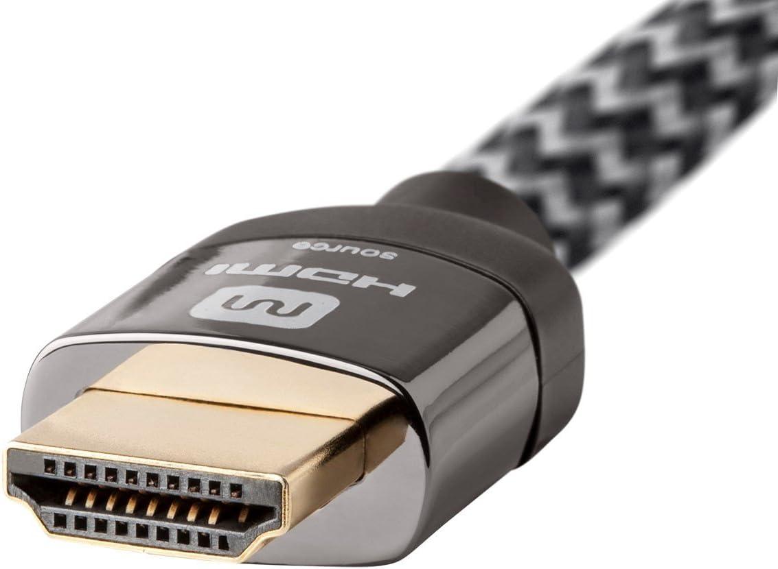 Monoprice HDMI Cable - 30 Feet - Gray | High Speed, Active Chipset, 4K@60Hz, 18Gbps, HDR, 28AWG, YUV, 4:4:4, CL3 - Luxe Series