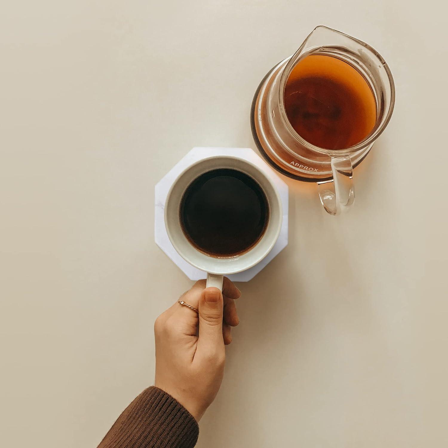 Mercer41 Raniyha Marble Round Coaster 4-Pack