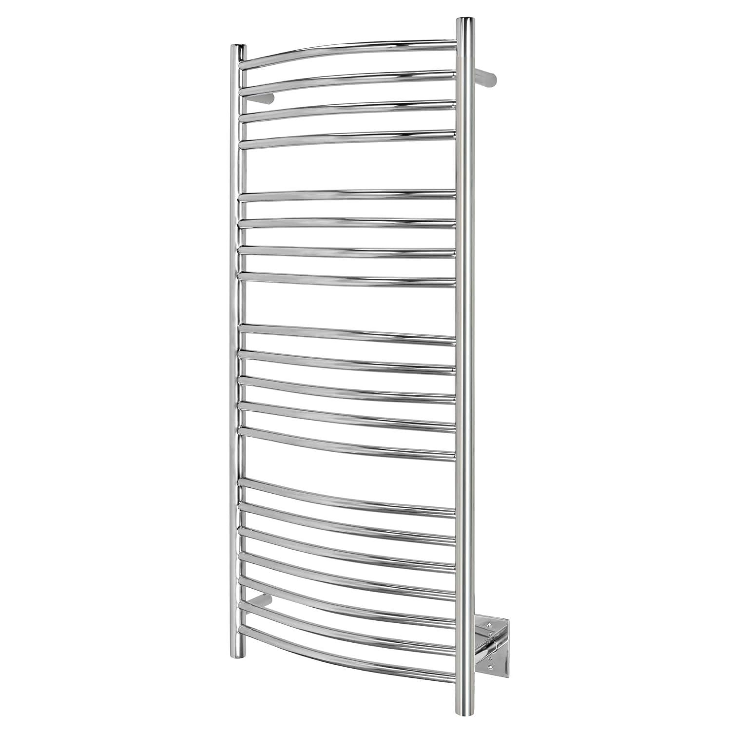 Heated Towel Rack, 20-Bar Wall Mounted Towel Warmer Polished Stainless Steel for Luxury Spa-Like Comfort in Your Bathroom, Electric Hardwired 190 W (WarmlyYours Bellagio)