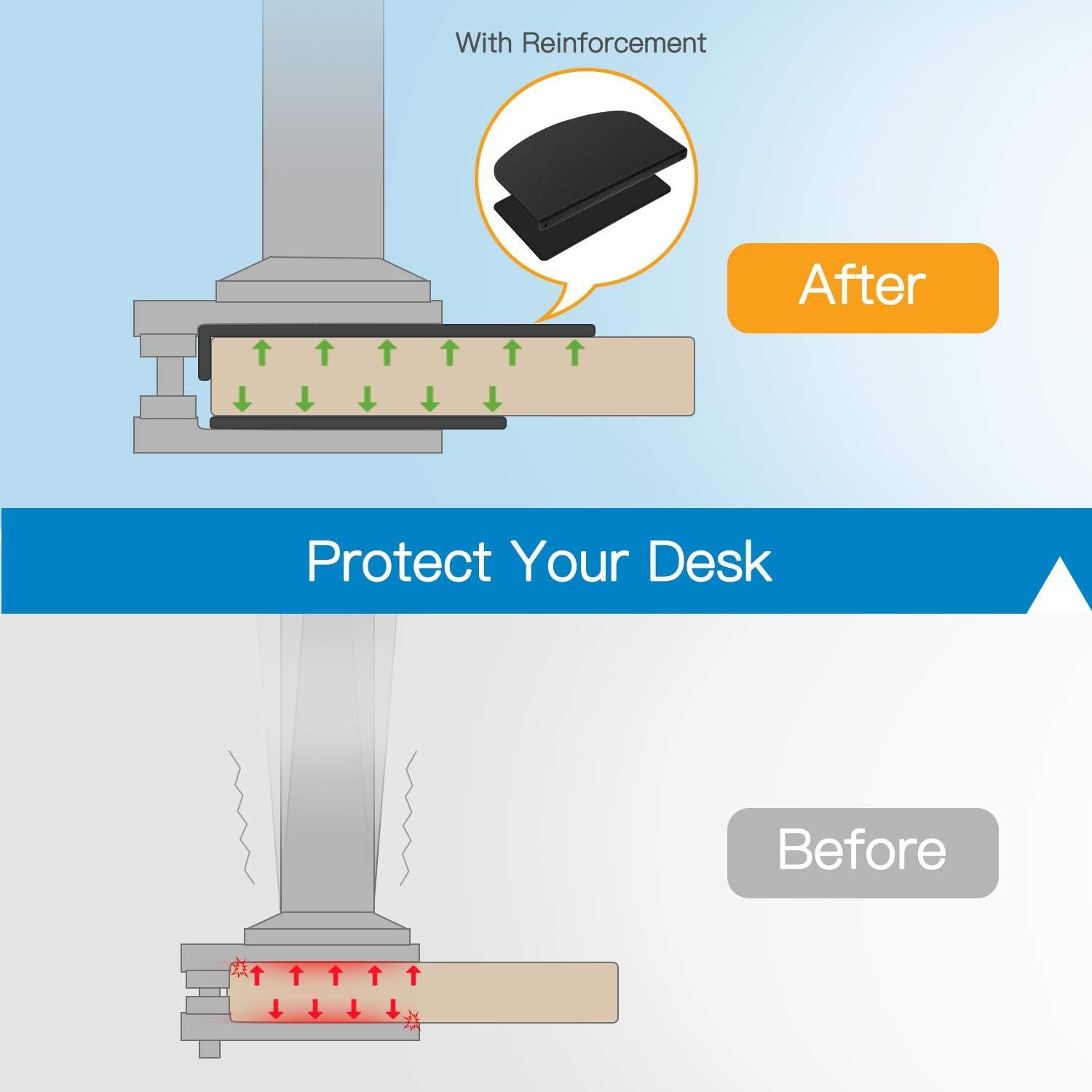 Black Steel Monitor Mount Reinforcement Plate for Desktops