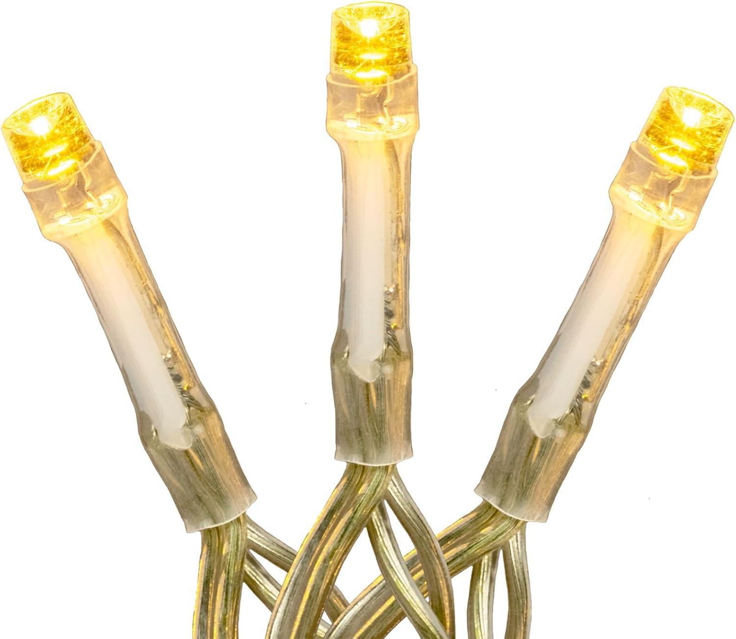 Novelty Lights LED Curtain Lights 300 LED Warm White 8 Function Non-Connectable Clear Wire
