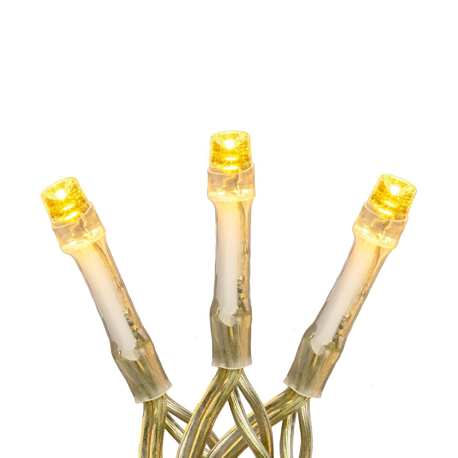 Novelty Lights LED Curtain Lights 300 LED Warm White 8 Function Non-Connectable Clear Wire