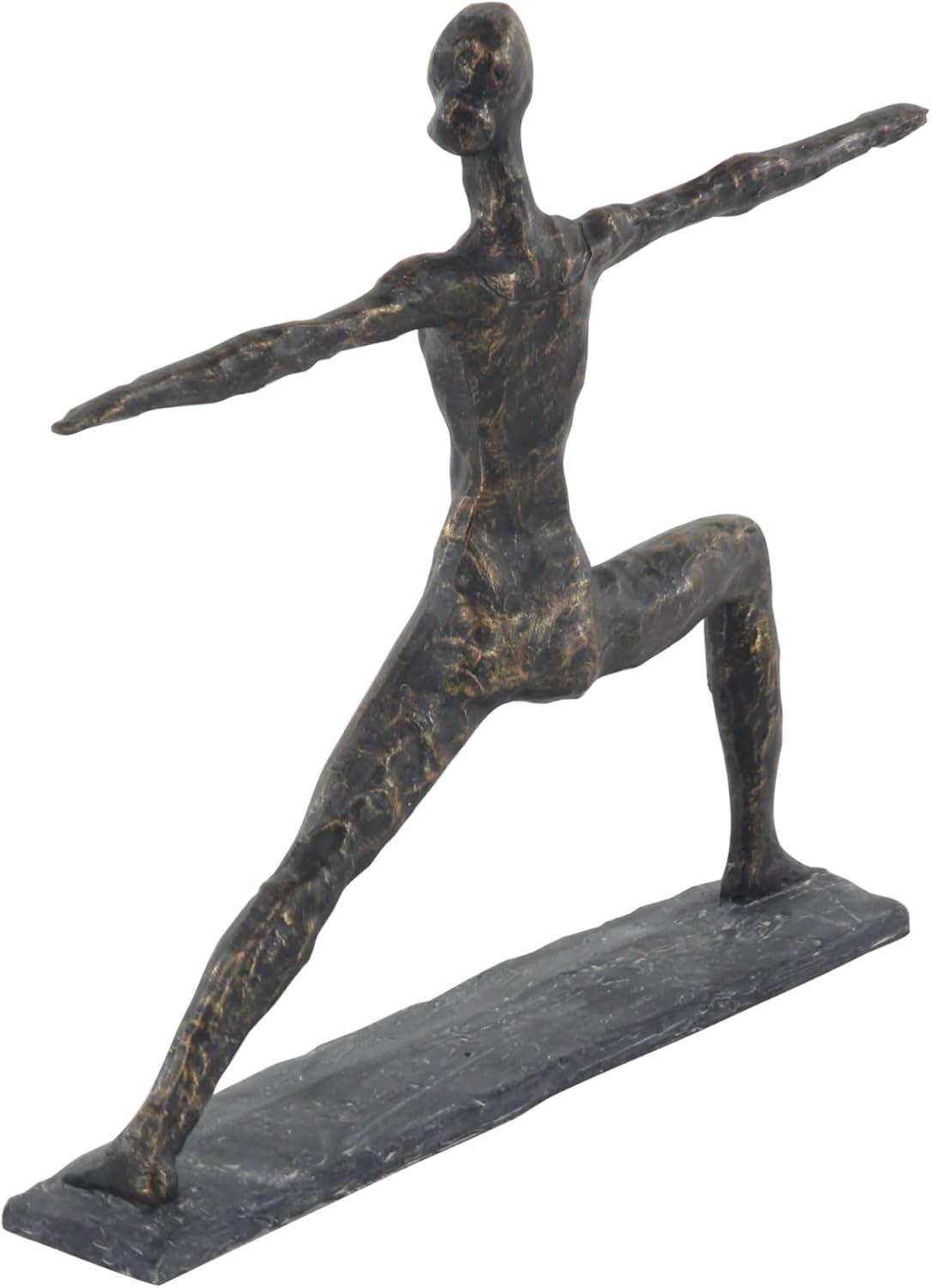 Contemporary Brass Yoga Pose Sculpture 14" x 12"