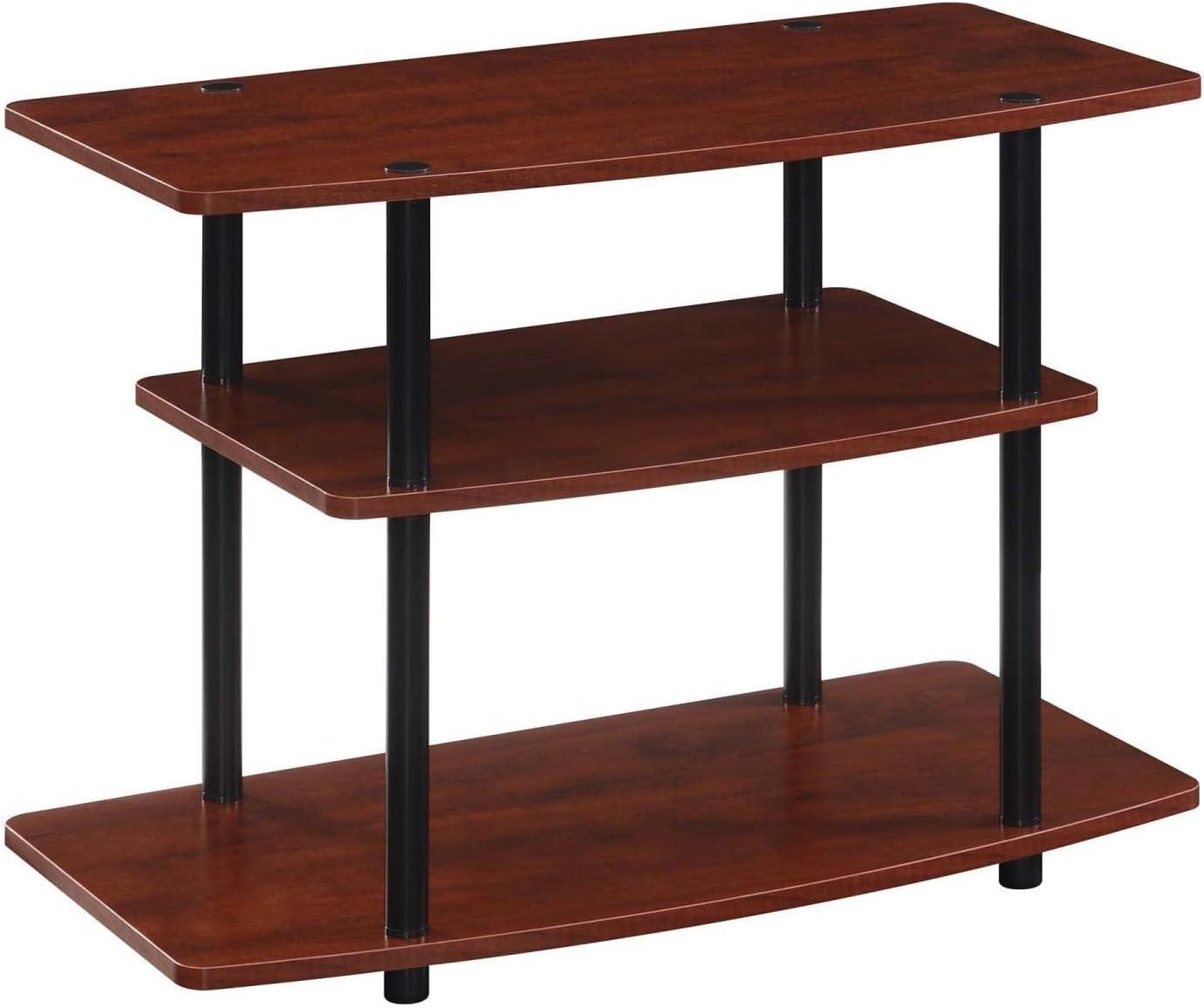 Cherry Black 32" 3-Tier TV Stand with Shelves