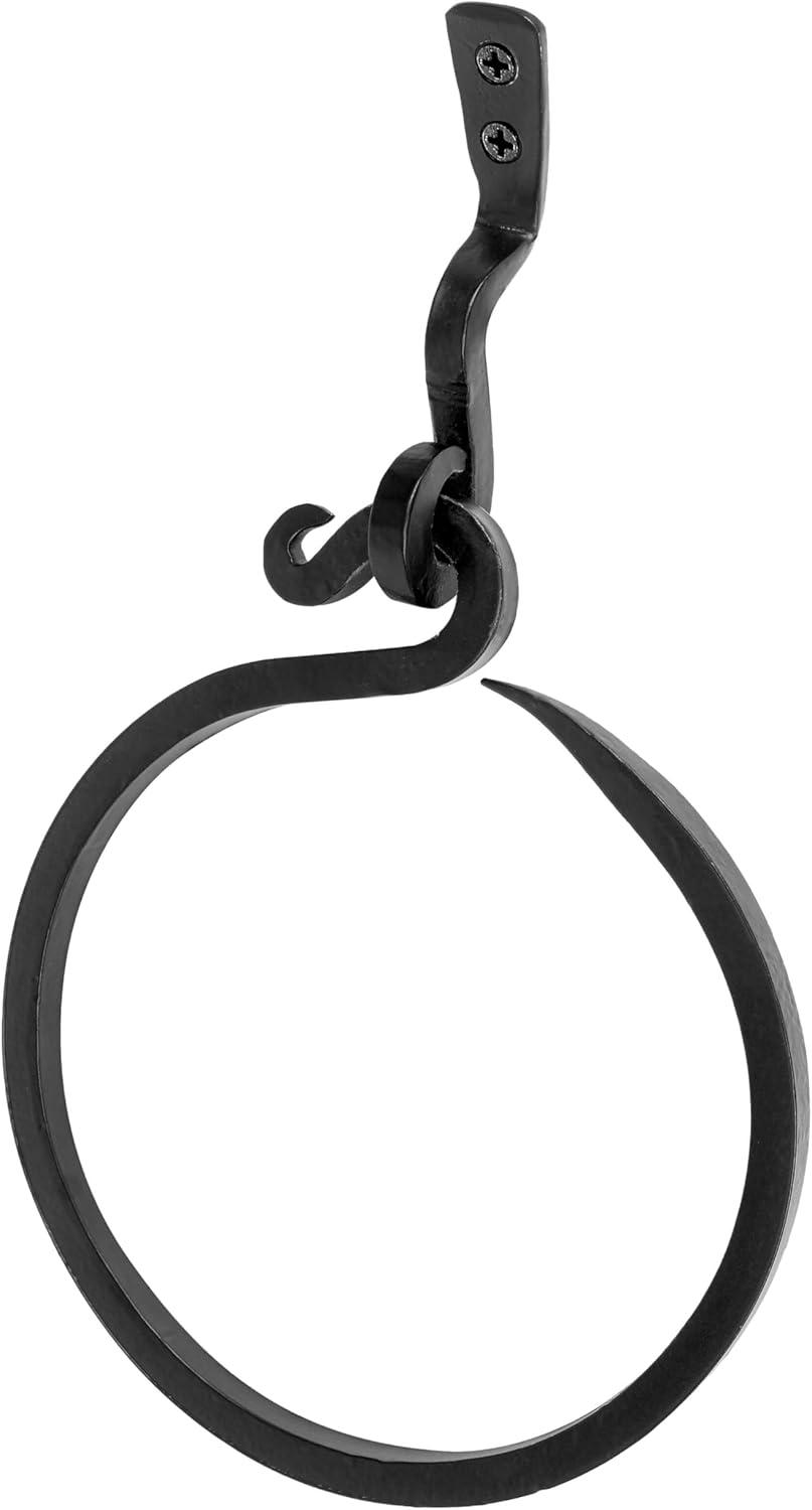 Stur De Hand Towel Holder Handmade Wrought Iron Wall Mount Ring Towel Holder Black