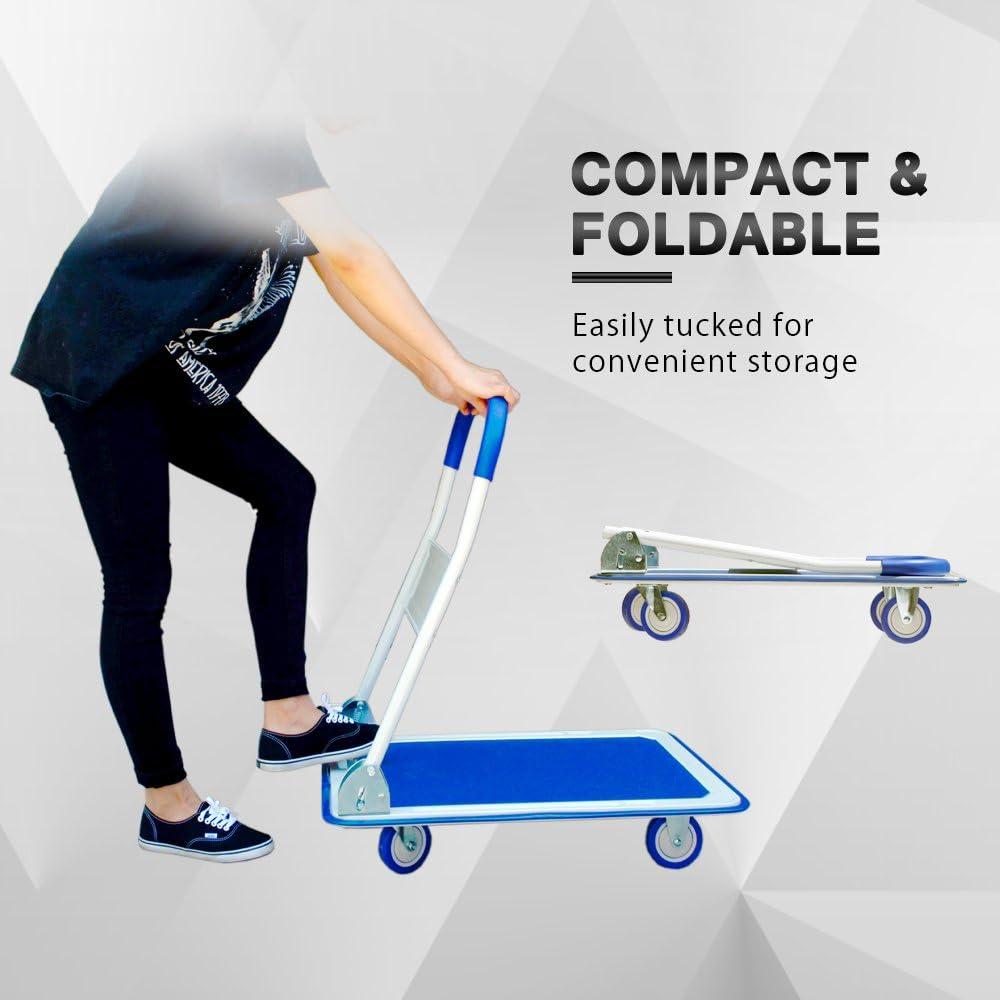 Costway 660lbs Platform Cart Dolly Folding Foldable Moving Warehouse Push Hand Truck