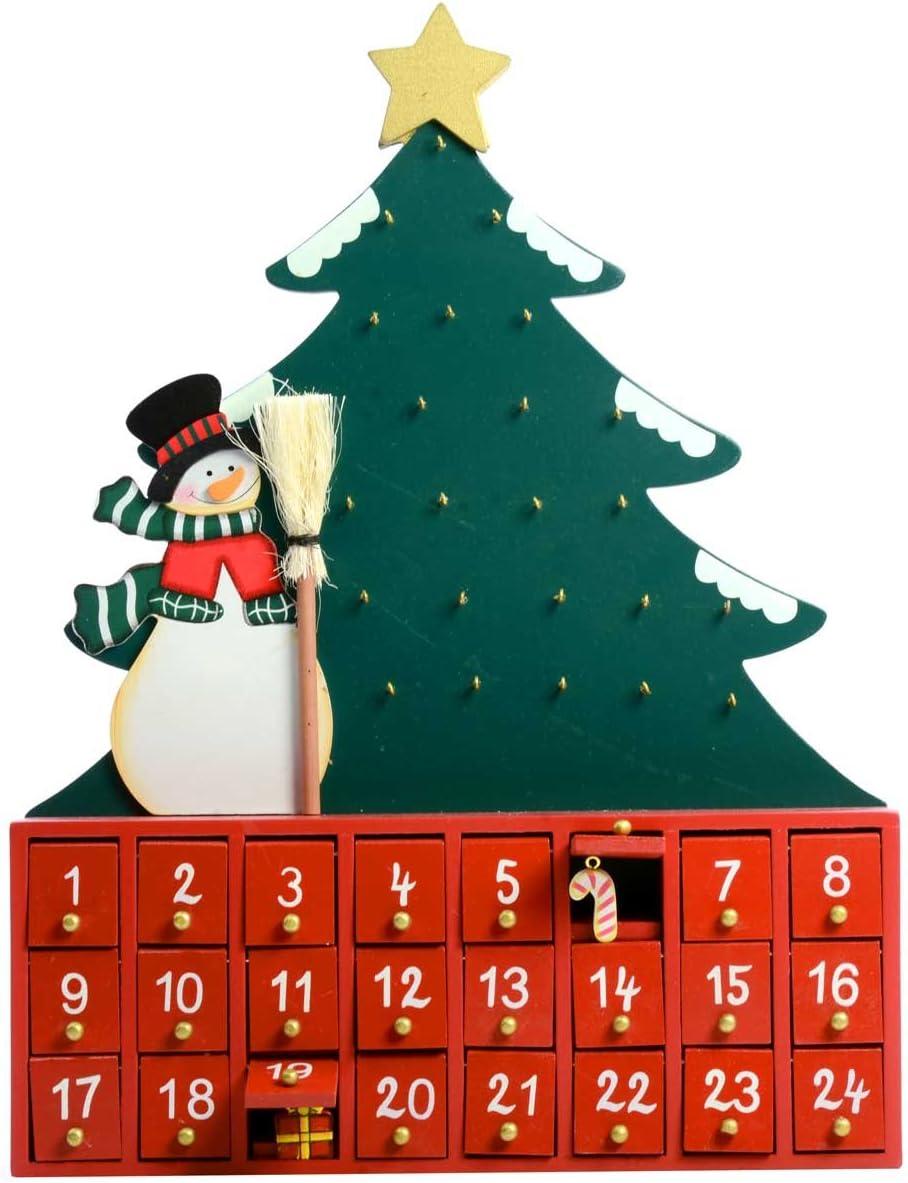 Kurt S. Adler- Inc.  Kurt Adler Wooden Snowman with Tree Advent Calendar